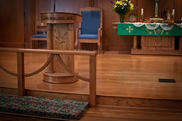 lectern with clergy chair