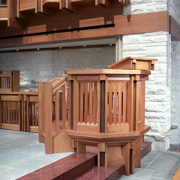 Wooden pulpit