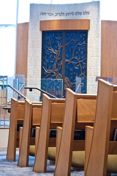 Custom Cedar of Lebanon Seating Facing the Ark