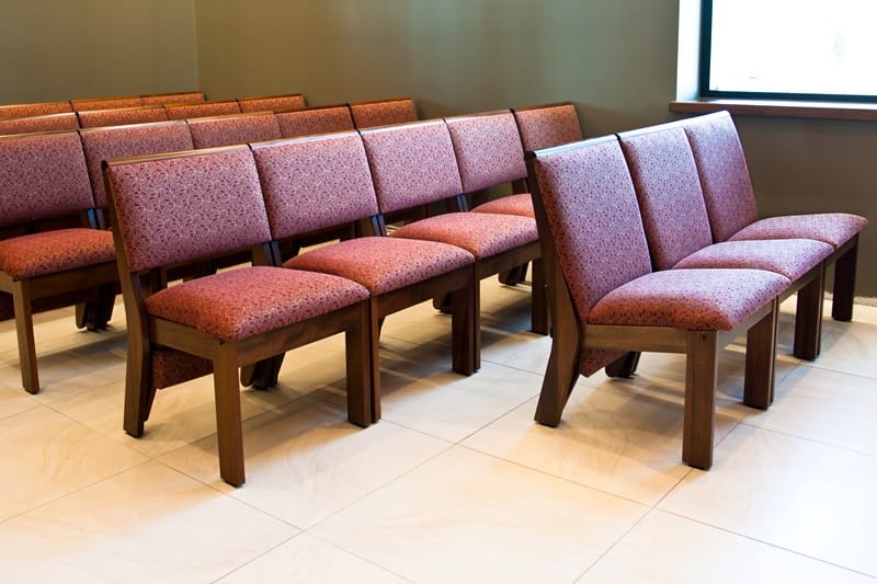 rows of church chairs