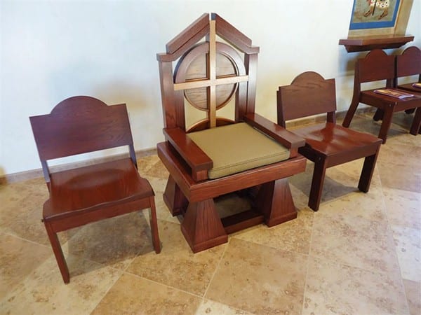 A pastor's chair at a church.