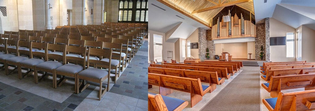 Church chair and pew seating