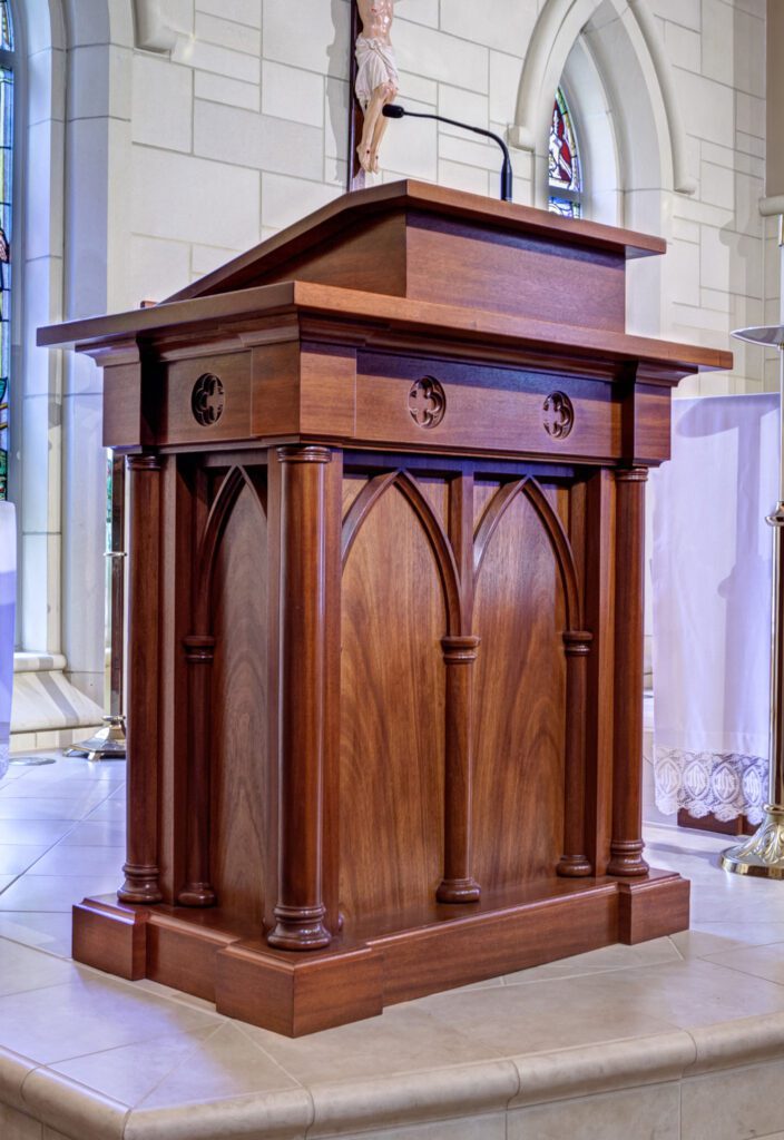 wooden church pulpit