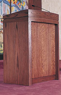 A custom reading stand made from wood for Temple Adath Shalom.